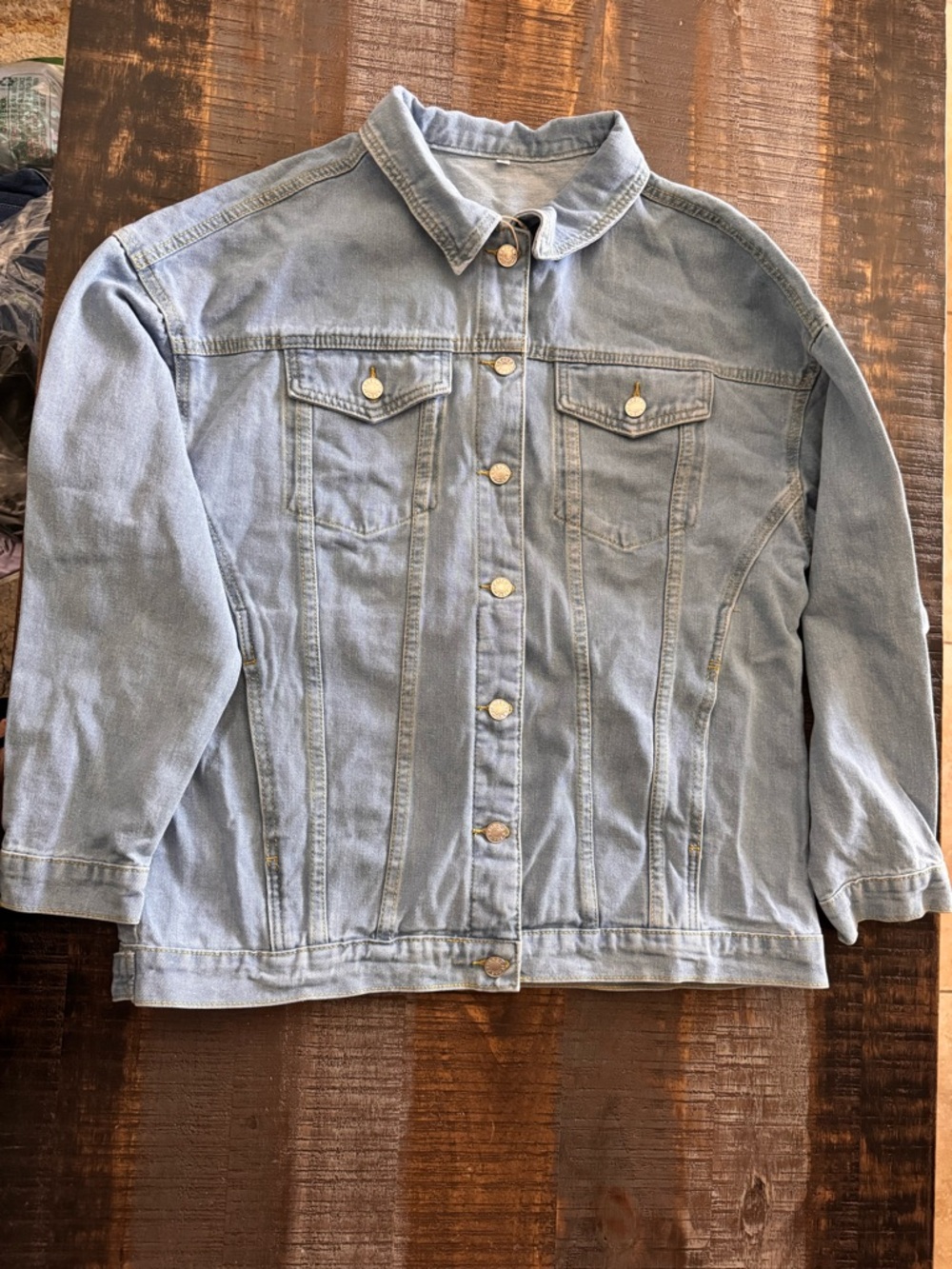 NWT Women’s Denim Jackets Oversized Button Jean Trucker Jacket with Pockets
